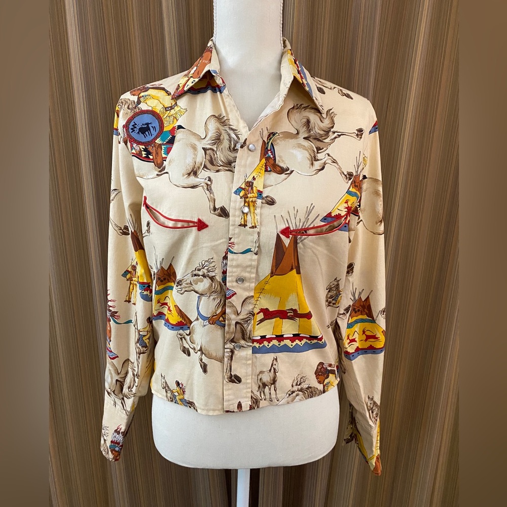 Vintage 1950s/60s Caravan women's western shirt 37" chest